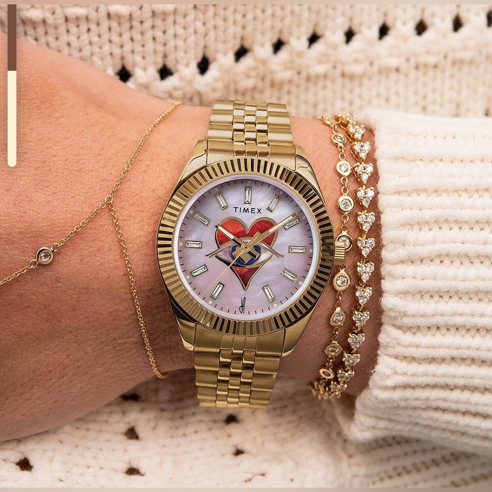 TIMEX X JA LEGACY SOULMATE WATCH PINK MOTHER OF PEARL